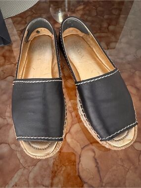 Prada  Black Slip-On Espadrille Sandals